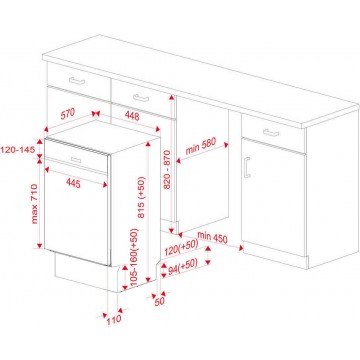 Teka DSI 44700 Εντοιχιζόμενο Πλυντήριο Πιάτων για 9 Σερβίτσια Π44.8xY81.5εκ. Inox